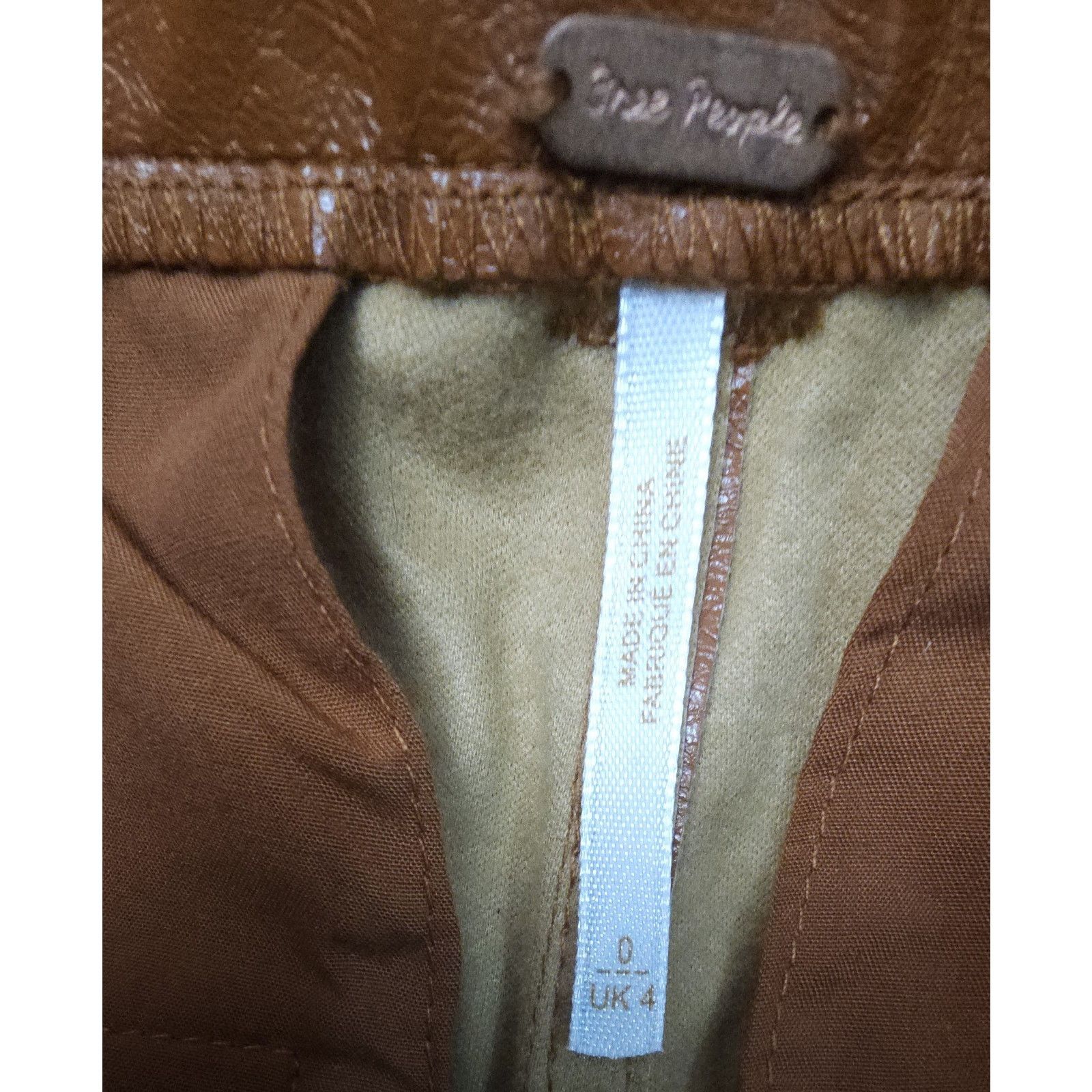 Free People Free People Star Crossed Lovers Flare Cognac Faux Leather 0 Size 27" / US 4 / IT 40 - 10 Thumbnail