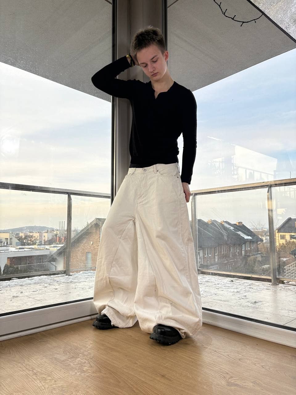 Japanese Brand rare baggy reworked white jeans women Size 30" / US 8 / IT 44 - 3 Thumbnail