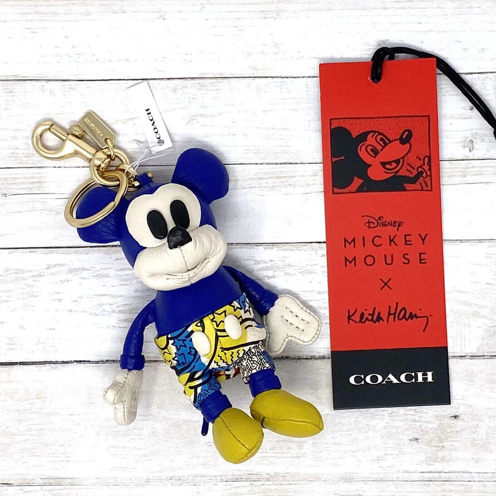 image of Coach Disney Mickey Mouse X Keith Haring Bag Charm C7117 in Blue, Women's