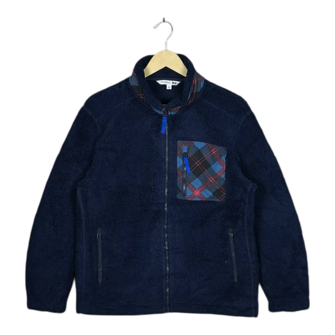 JW Anderson × Uniqlo JW Anderson x Uniqlo Pile Fleece Jacket Blue Plaid M 2021 Size US M / EU 48-50 / 2 - 1 Thumbnail
