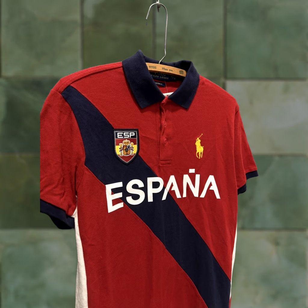 Ralph Lauren Polo Ralph Lauren Red Cotton Polo Shirt Medium Big Pony Espana Mens Size US M / EU 48-50 / 2 - 1 Thumbnail