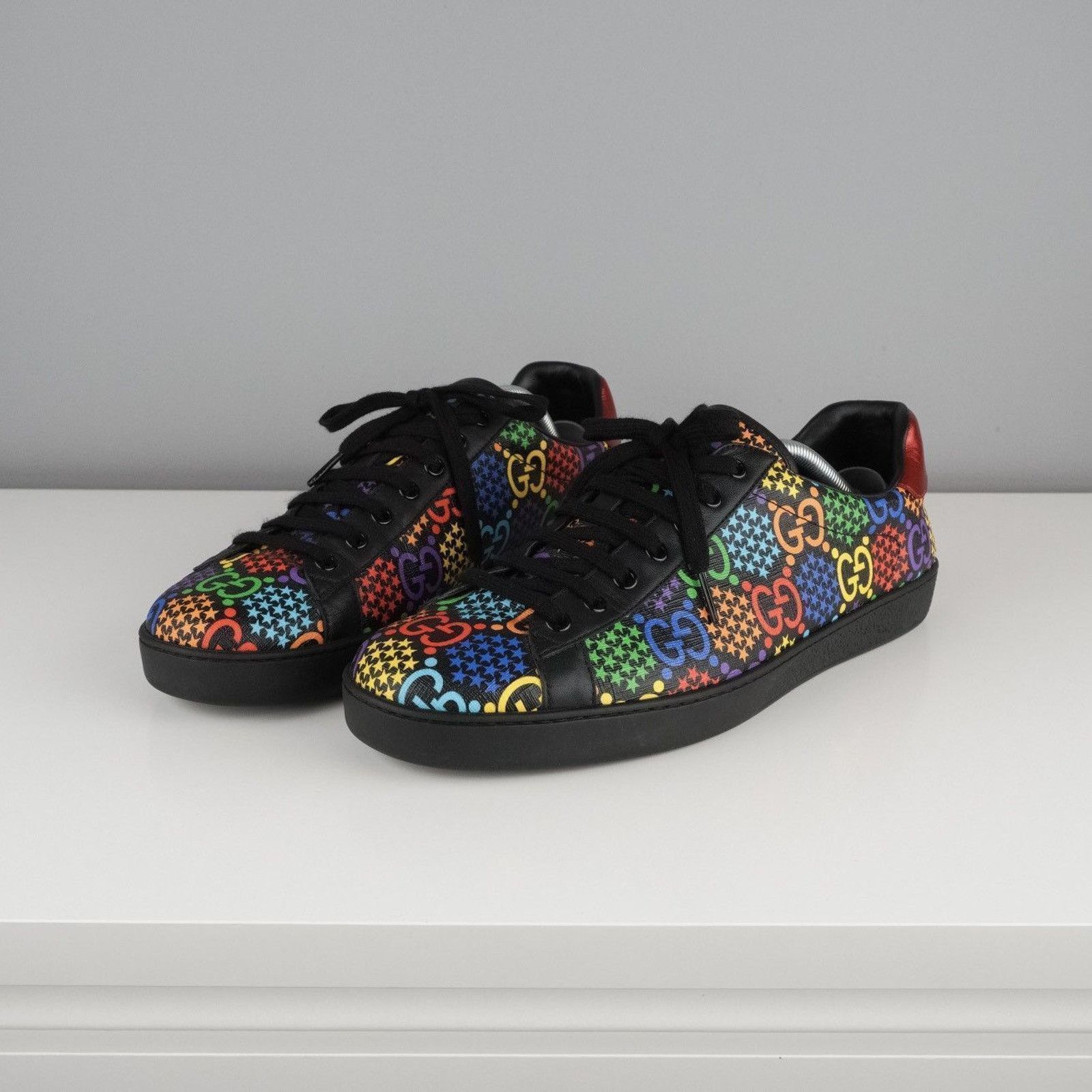 Gucci Gucci psychedelic multicolor monogram logo leather sneakers Size US 10.5 / EU 43-44 - 1 Thumbnail