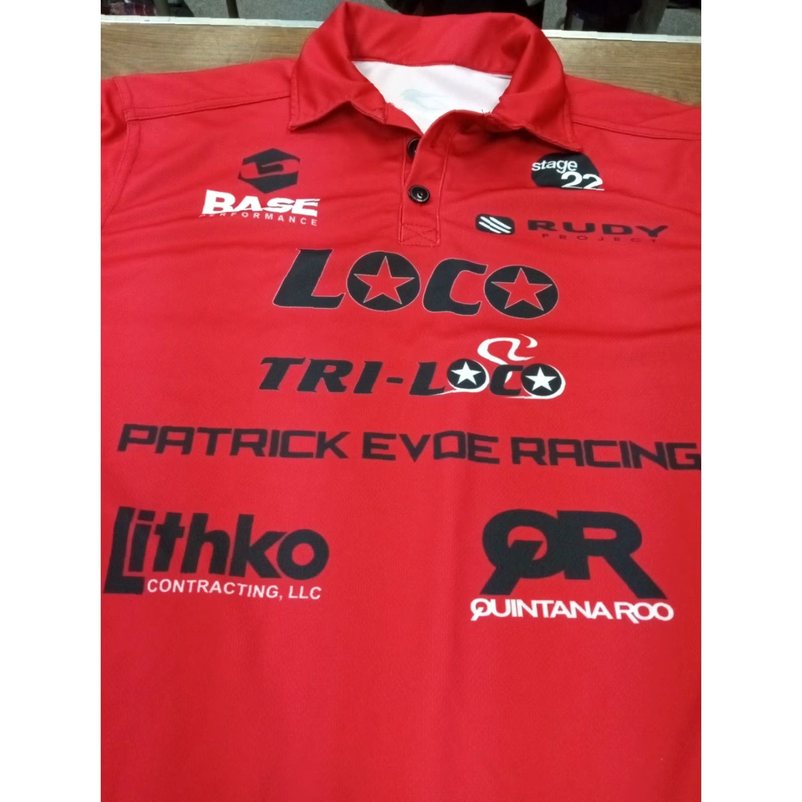 Vintage USA Fast Dry Shirt Polo Red XL CrossFit Running USA Theme Men Short Sleeve Collered Loco Sponsor Ultra Triathlon D3 Size US XL / EU 56 / 4 - 6 Thumbnail