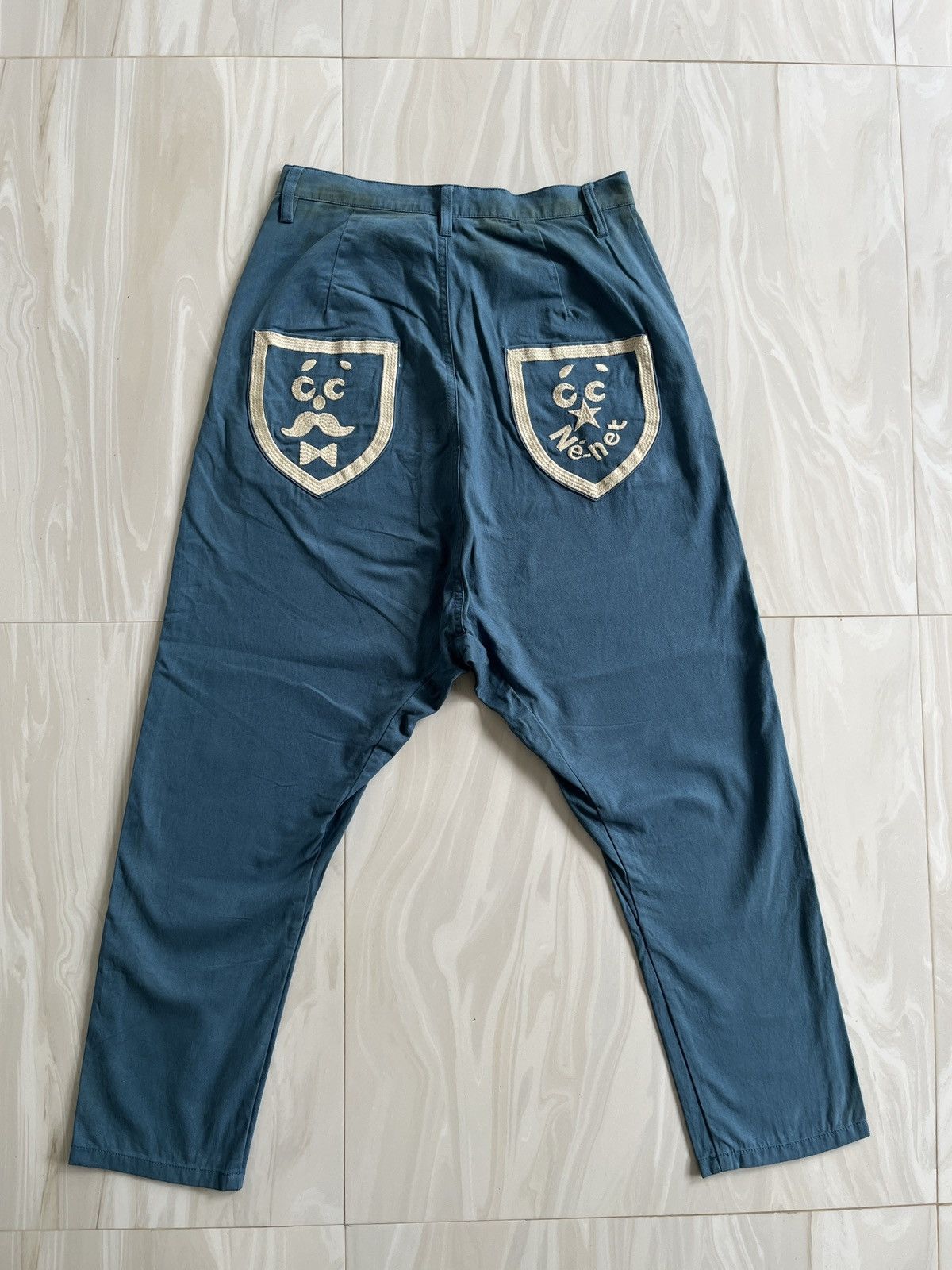 image of Né-Net By Issey Miyake Drop Crotch Pants in Sky Blue, Men's (Size 30)