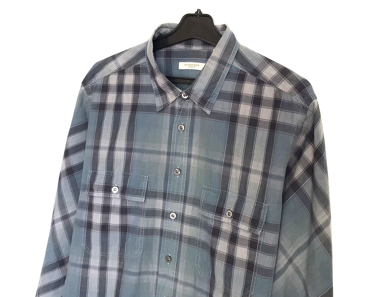 Burberry Burberry Nova Check Button Plaid Shirt Mens Size L Size US L / EU 52-54 / 3 - 3 Thumbnail