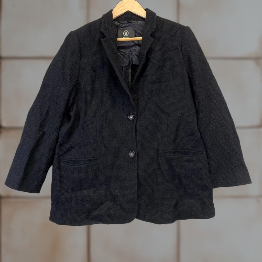 Bogner Bogner Blazer Jacket Black 100% Silk Button Down Women’s Size 14 Shirt Jacket Mens? Size XL / US 12-14 / IT 48-50 - 1 Thumbnail