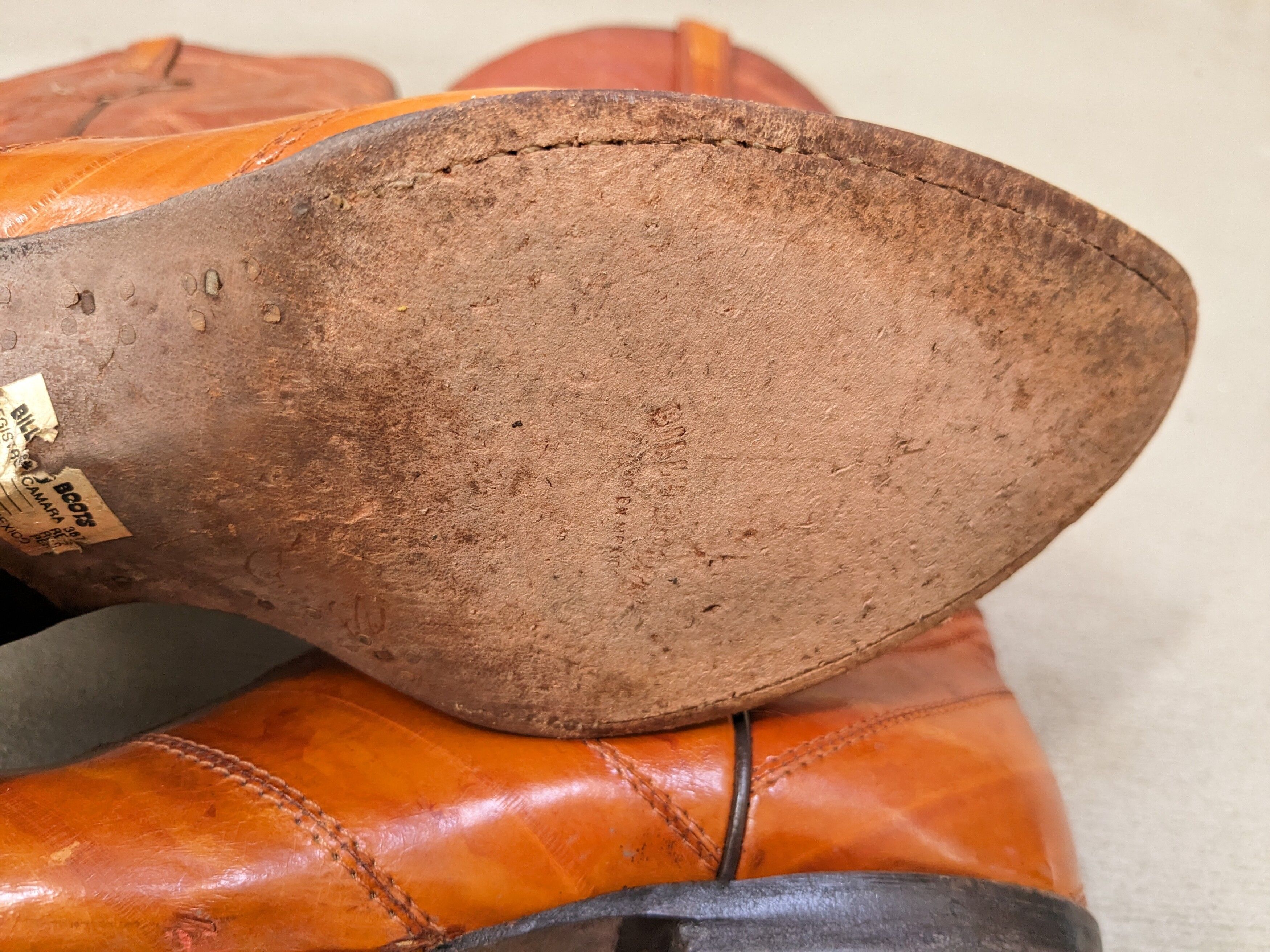Vintage Cowboy Boots Brown Size 10 Eel Leather Botas Mexico Size US 10 / EU 43 - 17 Thumbnail