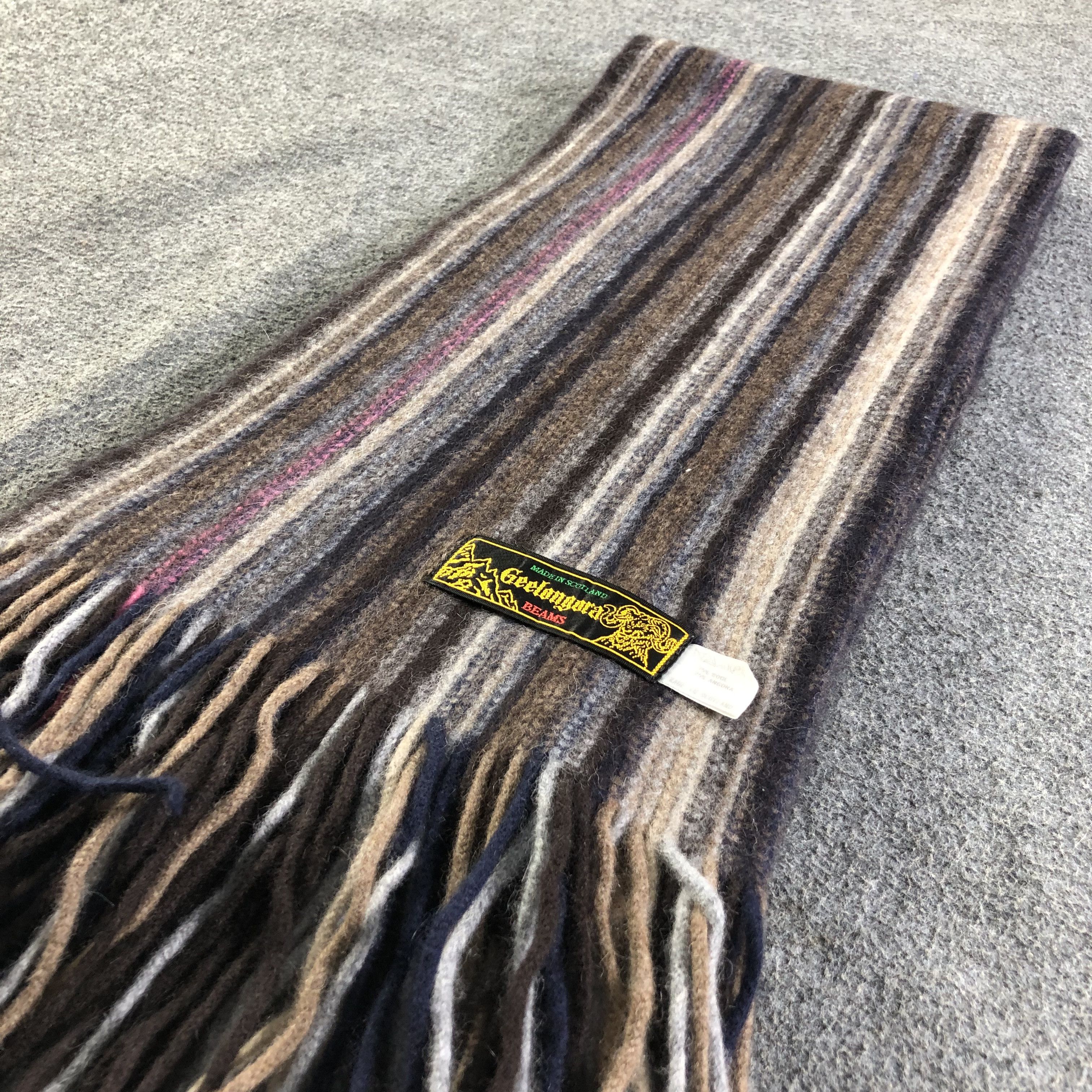 Beams Plus Beams Striped Knit Wool/Angora Scarf Muffler V2026 Size ONE SIZE - 4 Thumbnail