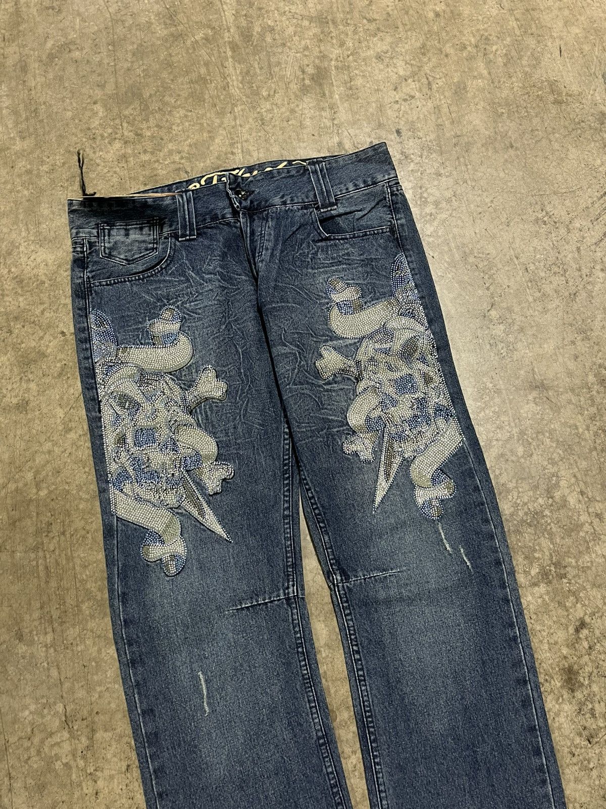 Ed Hardy × Vintage Ed hardy vintage baggy fit denim skull dragon print rare NWT Size US 38 / EU 54 - 3 Thumbnail