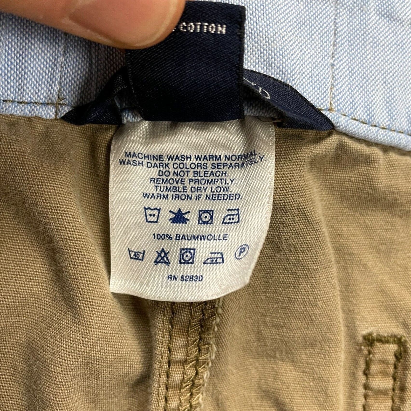 Lands' End VINTAGE? No — Lands' End Chino Shorts Women 10 Khaki Brown Drawstring Mid Rise Cotton Casual Regular Inseam 9.5" Pockets Women's Shorts Size 32" / US 10 / IT 46 - 5 Thumbnail