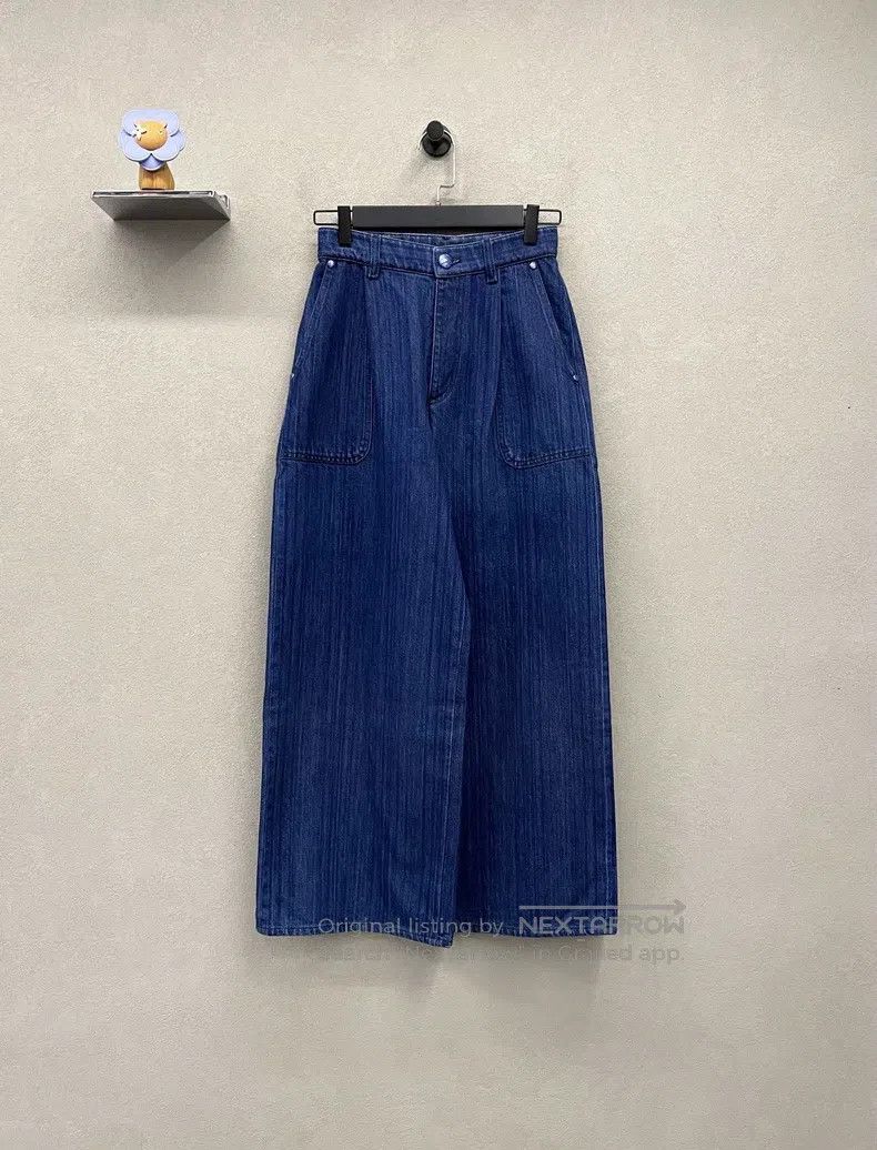 Chanel Chanel Dark blue wide-leg trousers Size 42" / US 20 - 1 Thumbnail