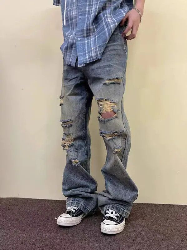 VIBE Vintage distressed straight-leg bootcut jeans Size US 34 / EU 50 - 5 Thumbnail