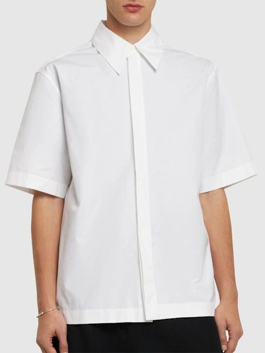 Jil Sander o1lsvrm0425 Short Sleeve Cotton Shirt in Optic White Size US XL / EU 56 / 4 - 2 Thumbnail