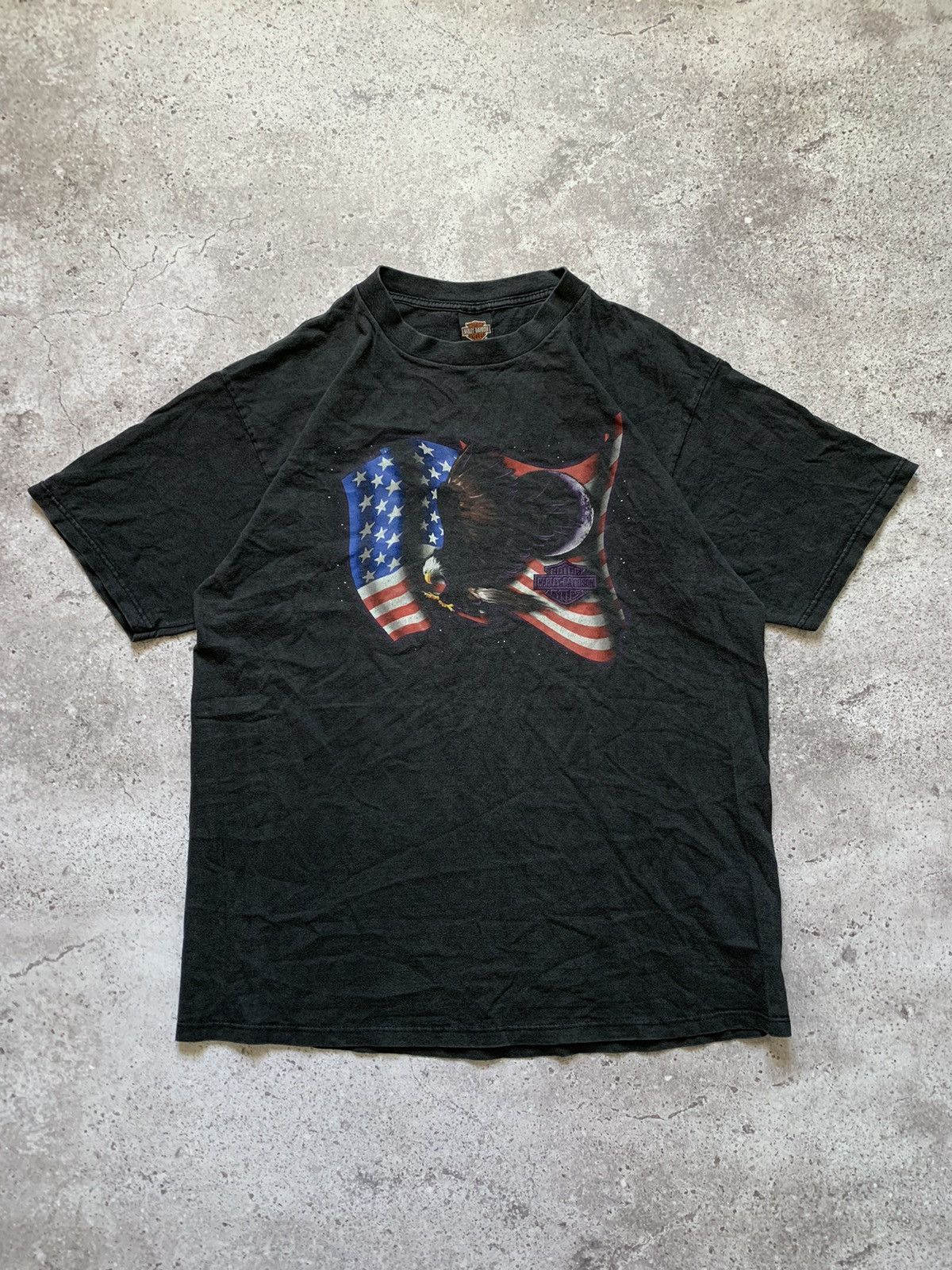 Harley Davidson × Vintage 1998 Vintage Harley Davidson Detroit Eagle T-Shirt Size US XL / EU 56 / 4 - 1 Thumbnail