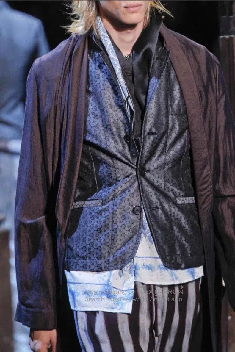 Ann Demeulemeester Ann Demeulemeester Silk Gray Pattern Blazer. Size US S / EU 44-46 / 1 - 9 Thumbnail