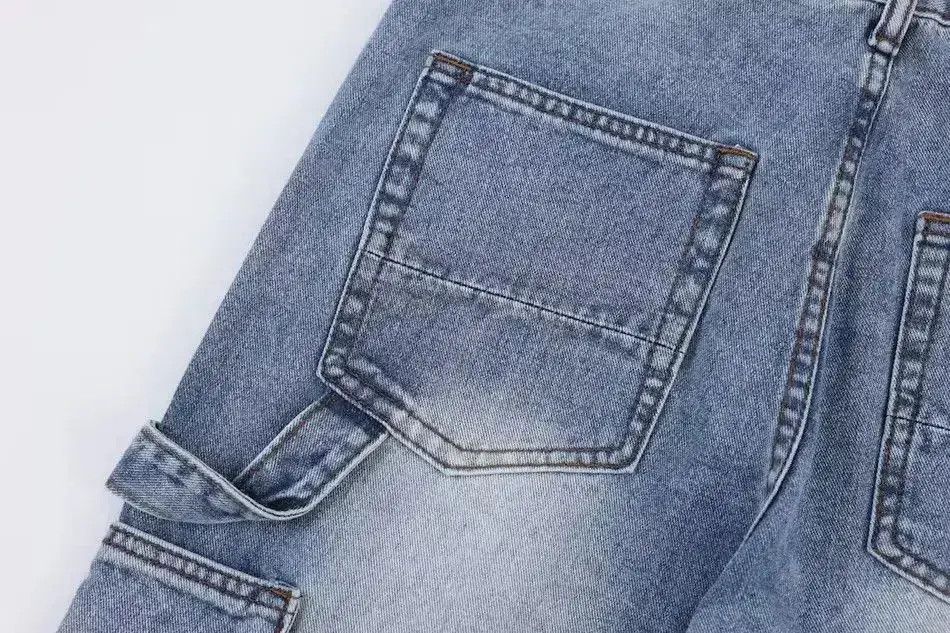 Japanese Brand Blue Baggy Stacked Ankle Zip Denim Jeans Size US 32 / EU 48 - 3 Thumbnail