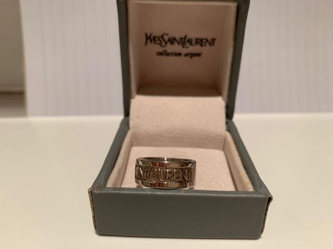Yves Saint Laurent YSL Yves Saint Laurent logoprint ring Size ONE SIZE - 1 Thumbnail