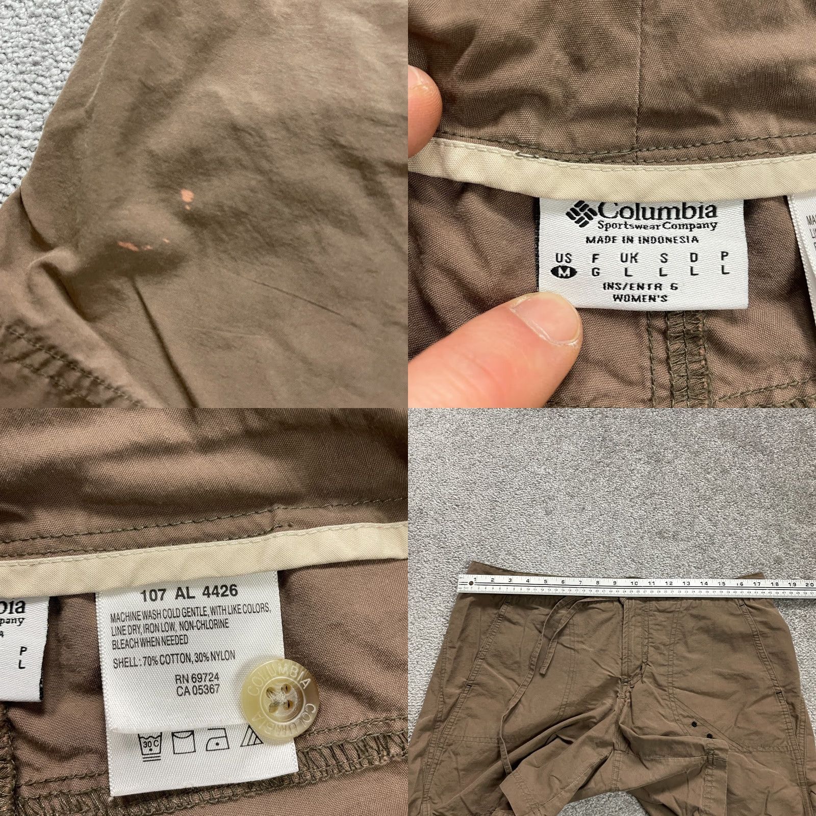 Vintage Columbia Bermuda Shorts Womens Medium Brown Cotton Nylon Casual Outdoor Active Size 32" / US 10 / IT 46 - 8 Thumbnail