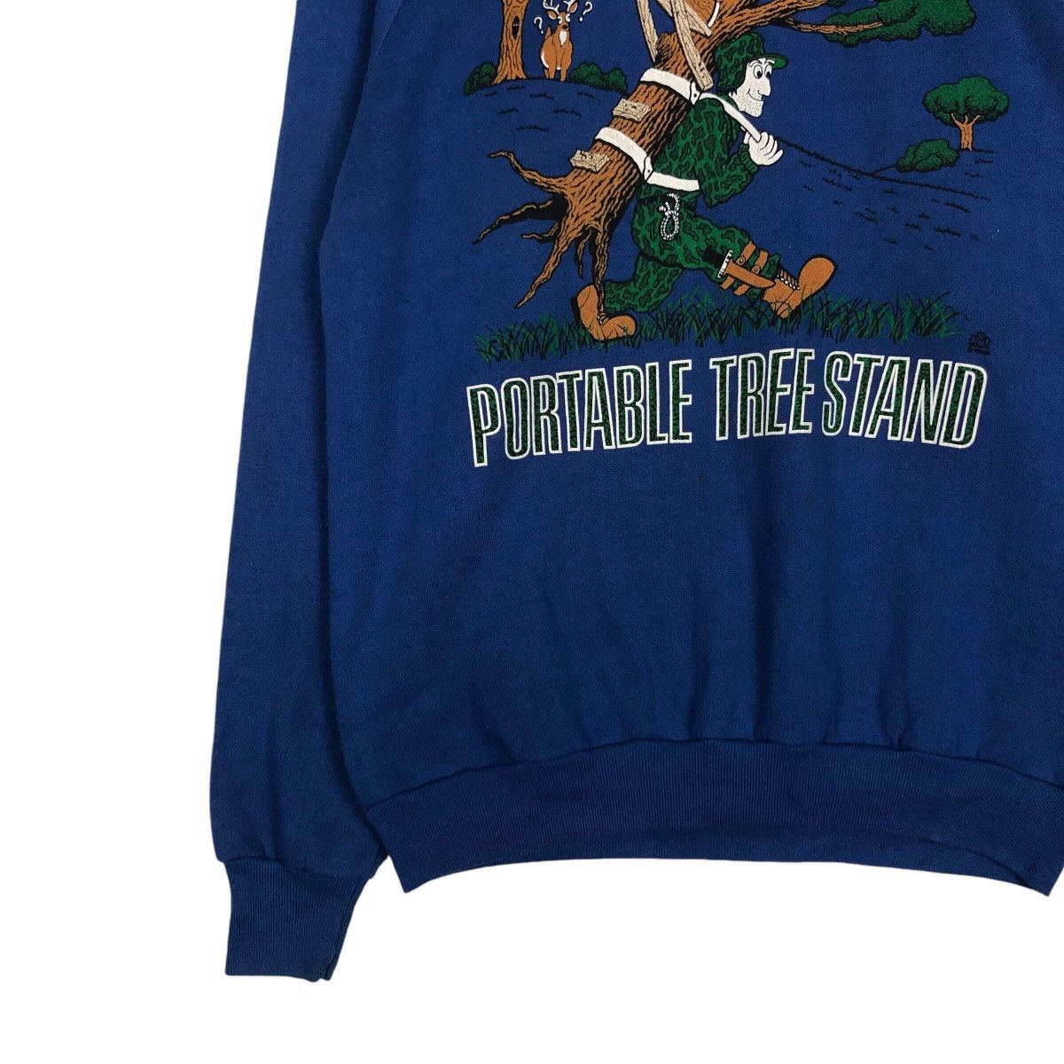 Japanese Brand × Jerzees × Vintage Vintage Portable Three Stand Sweatshirt Rare 90s Blue Size US S / EU 44-46 / 1 - 3 Thumbnail