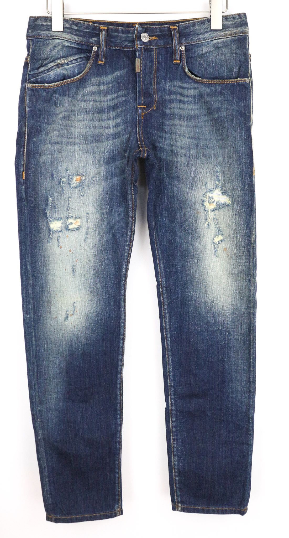 Takeshy Kurosawa W32 Slim Blue Cotton Distressed Wash Jeans 75368 Size US 32 / EU 48 - 1 Thumbnail