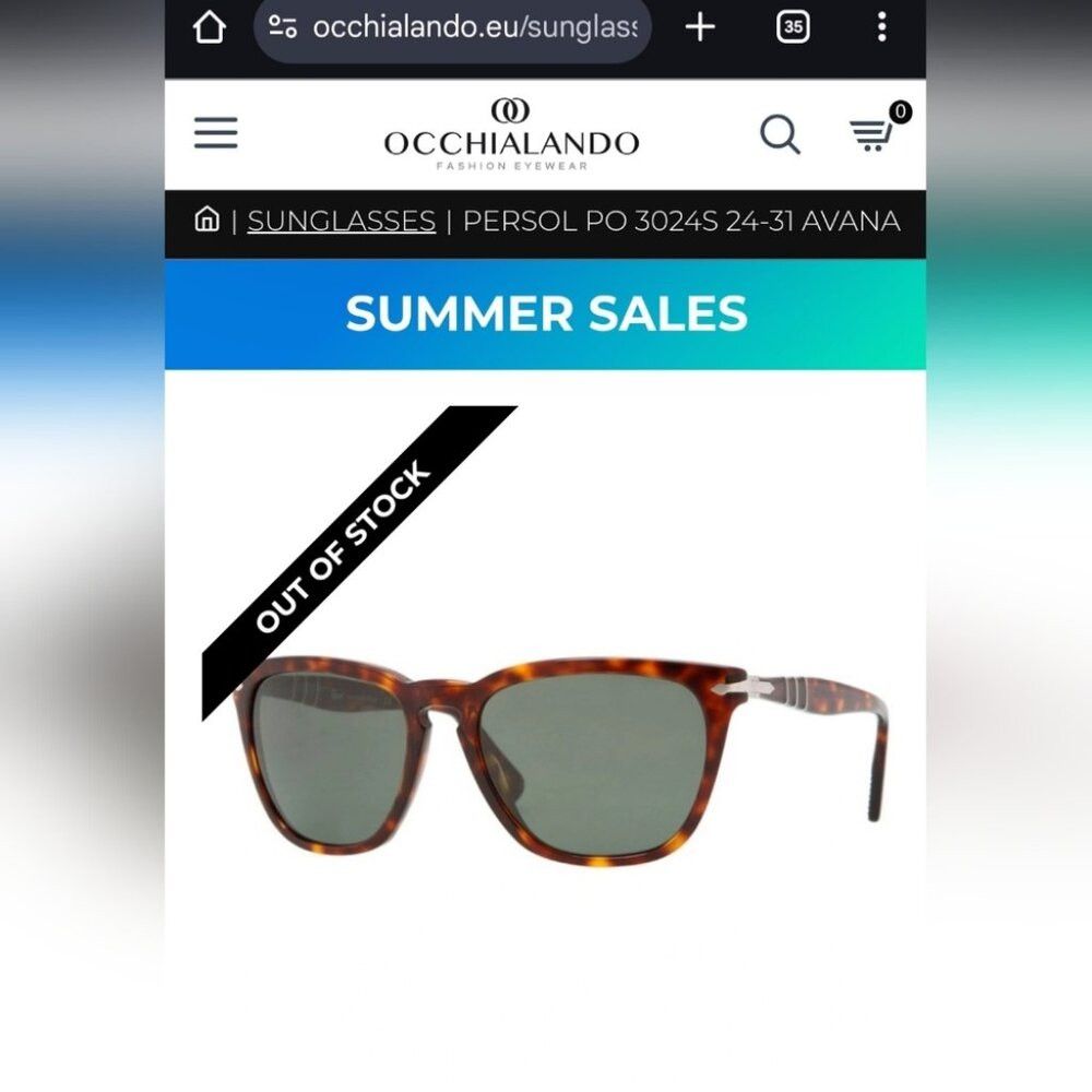 Persol Persol Sunglasses Brown Havana Green Square Key-Hole Crysta Size ONE SIZE - 1 Thumbnail
