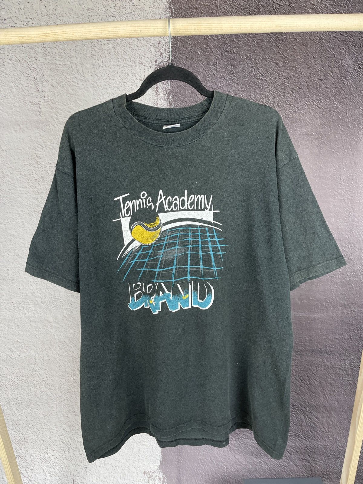 Band Tees Jerzees vintage 90s Tennis Academy Brand band tee shirt Size US XL / EU 56 / 4 - 2 Thumbnail