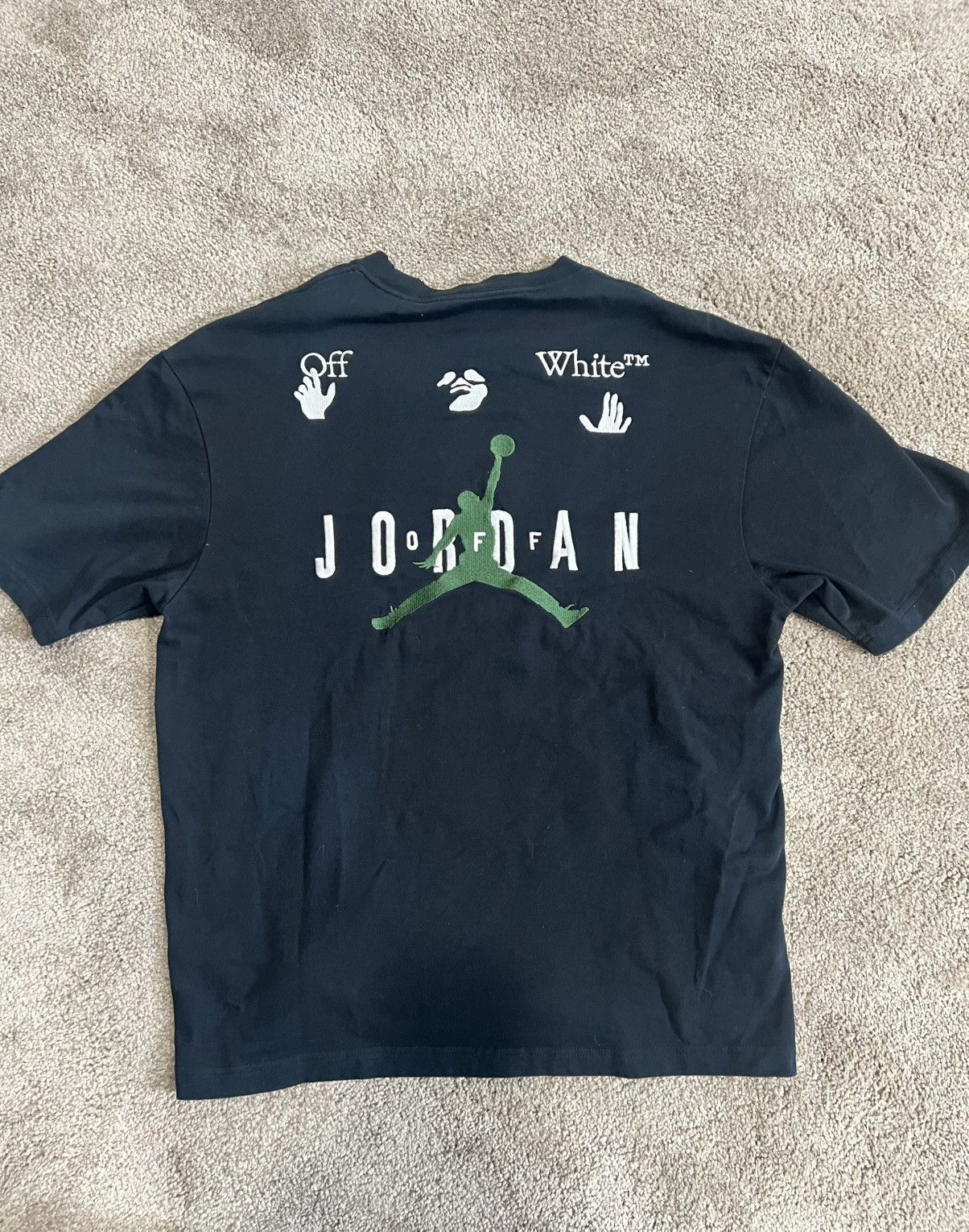 Jordan Brand × Off-White OFF-WHITE X Air Jordan Tee Black Mens Size Large Size US L / EU 52-54 / 3 - 2 Thumbnail
