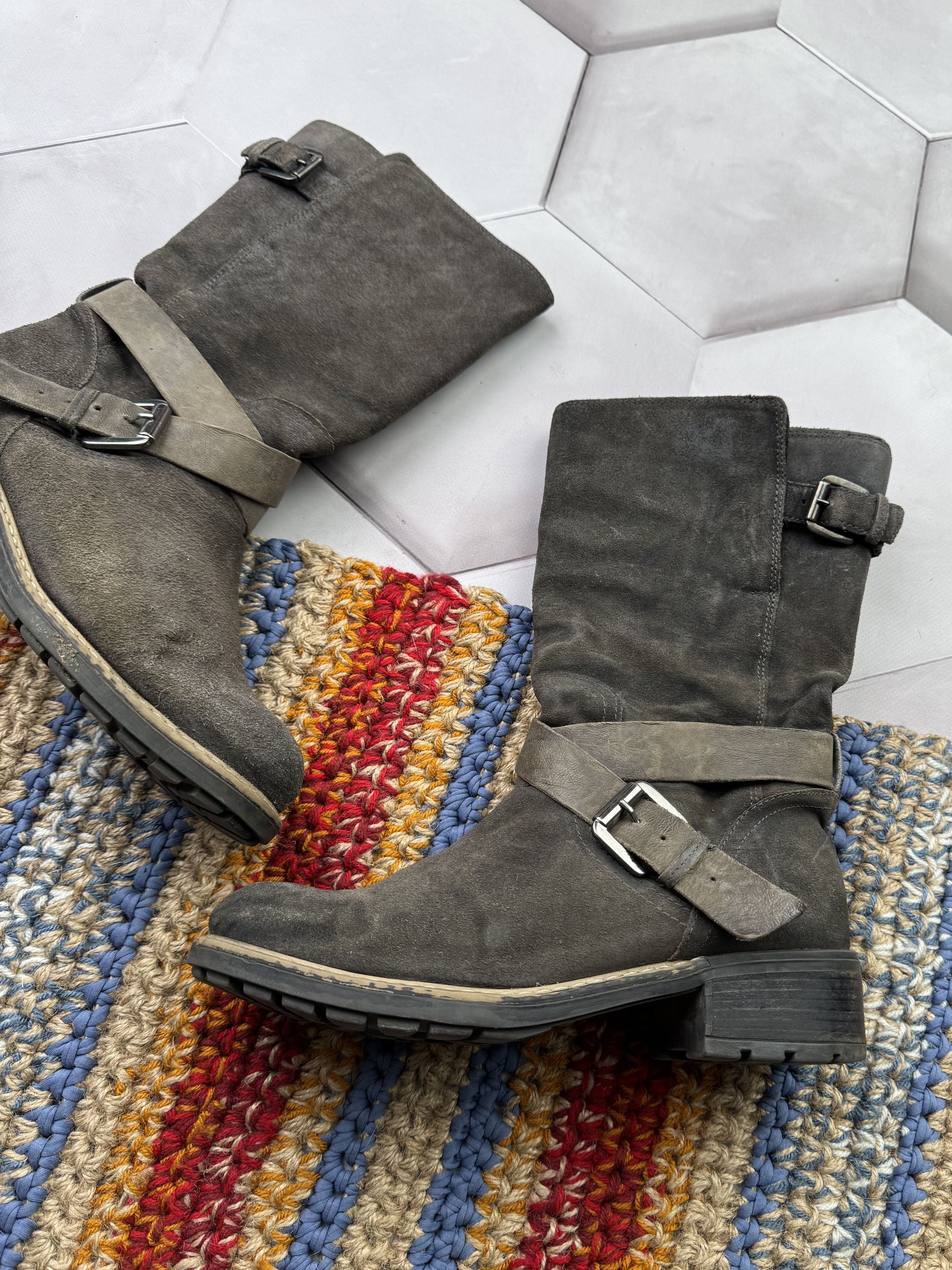 Japanese Brand Vintage Suede Boots With Straps (E4) Size US 7.5 / IT 37.5 - 3 Thumbnail