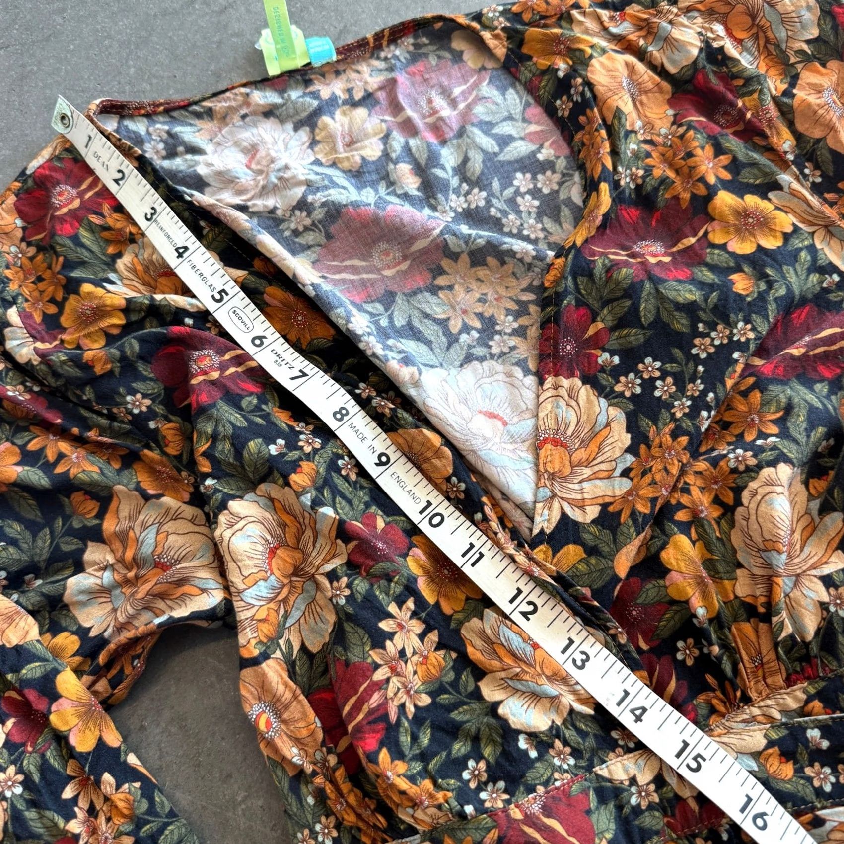 Farm Rio VINTAGE Farm Rio Madrid Floral Brown Wrap Maxi Dress Petite Size S Women's Y2K Size S / US 4 / IT 40 - 7 Thumbnail