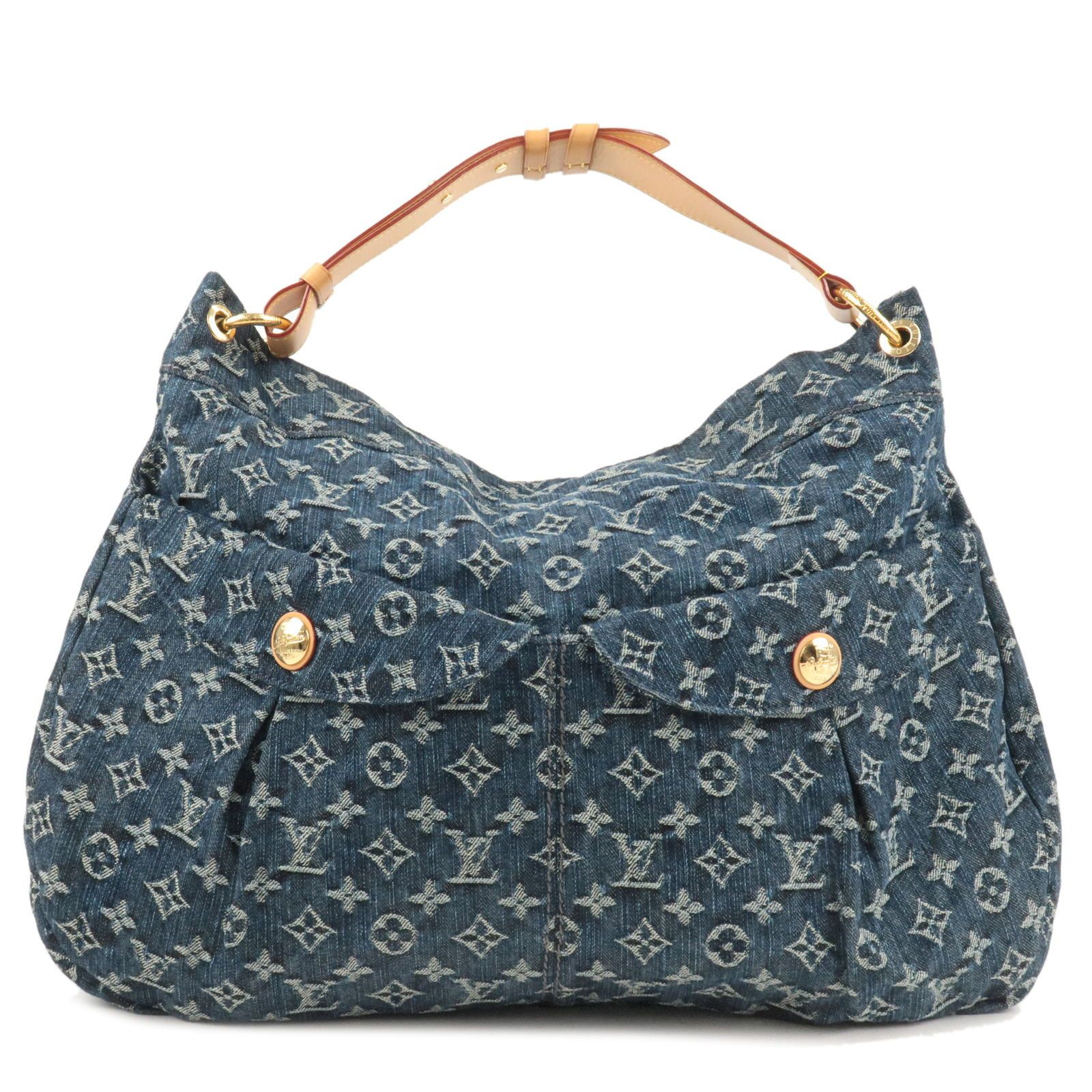 Louis Vuitton Monogram Denim Daily GM Shoulder Bag Blue