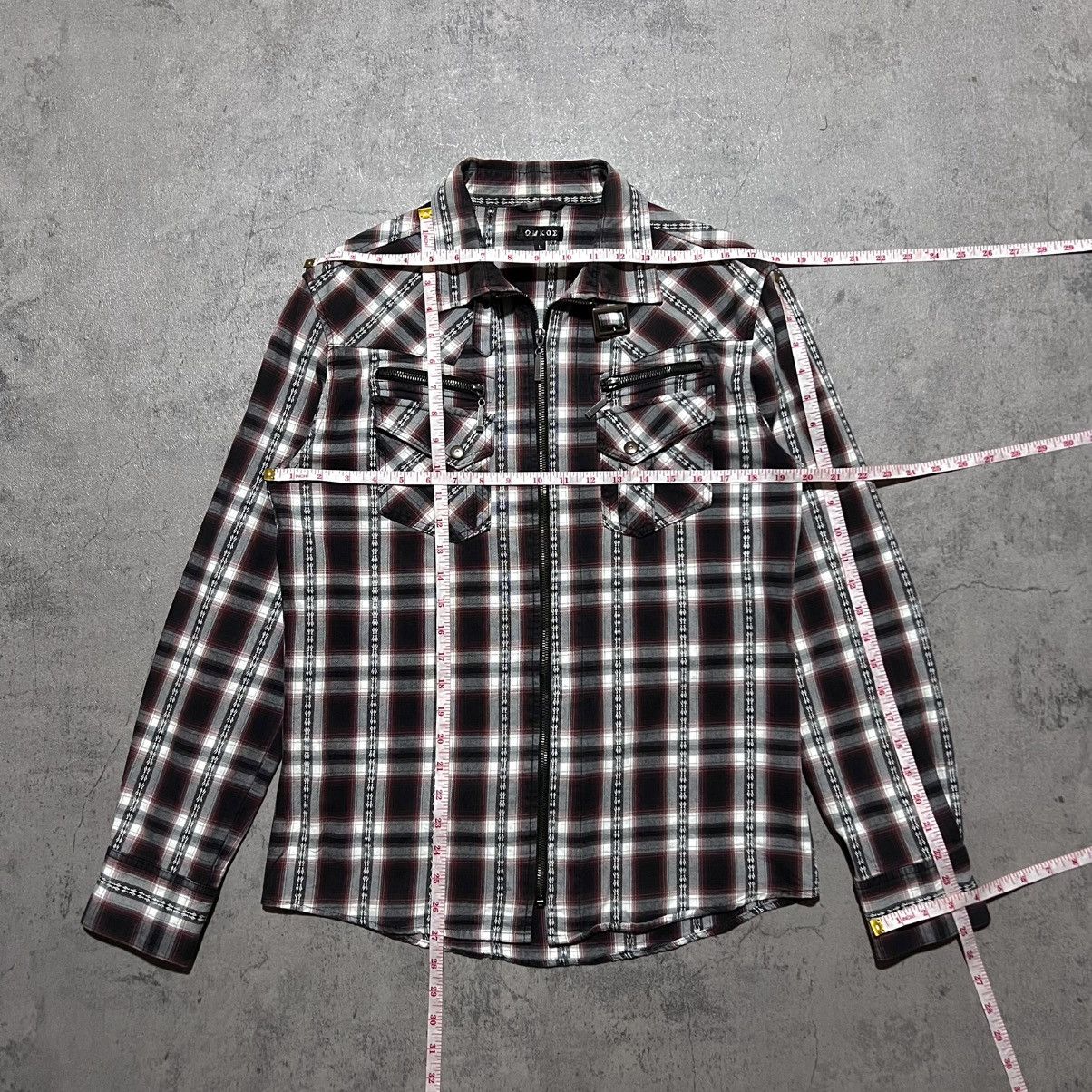 Japanese Brand Omkoe Plaid Jacket Midas Fuga Attic GOA LGB Tornado Vkei Size US L / EU 52-54 / 3 - 7 Thumbnail