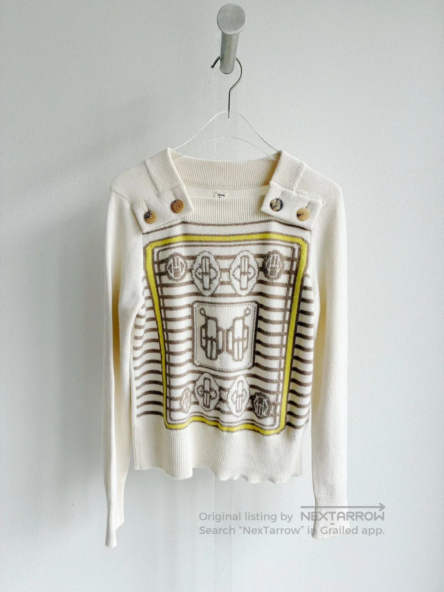 Hermes Hermes Beige Cashmere Knit Sweater. Size US M / EU 48-50 / 2 - 1 Thumbnail