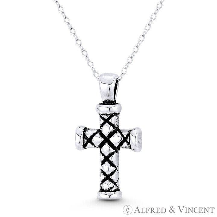 Other Criss-Cross Rustic Cross Pendant in .925 Sterling Silver Size ONE SIZE - 1 Preview