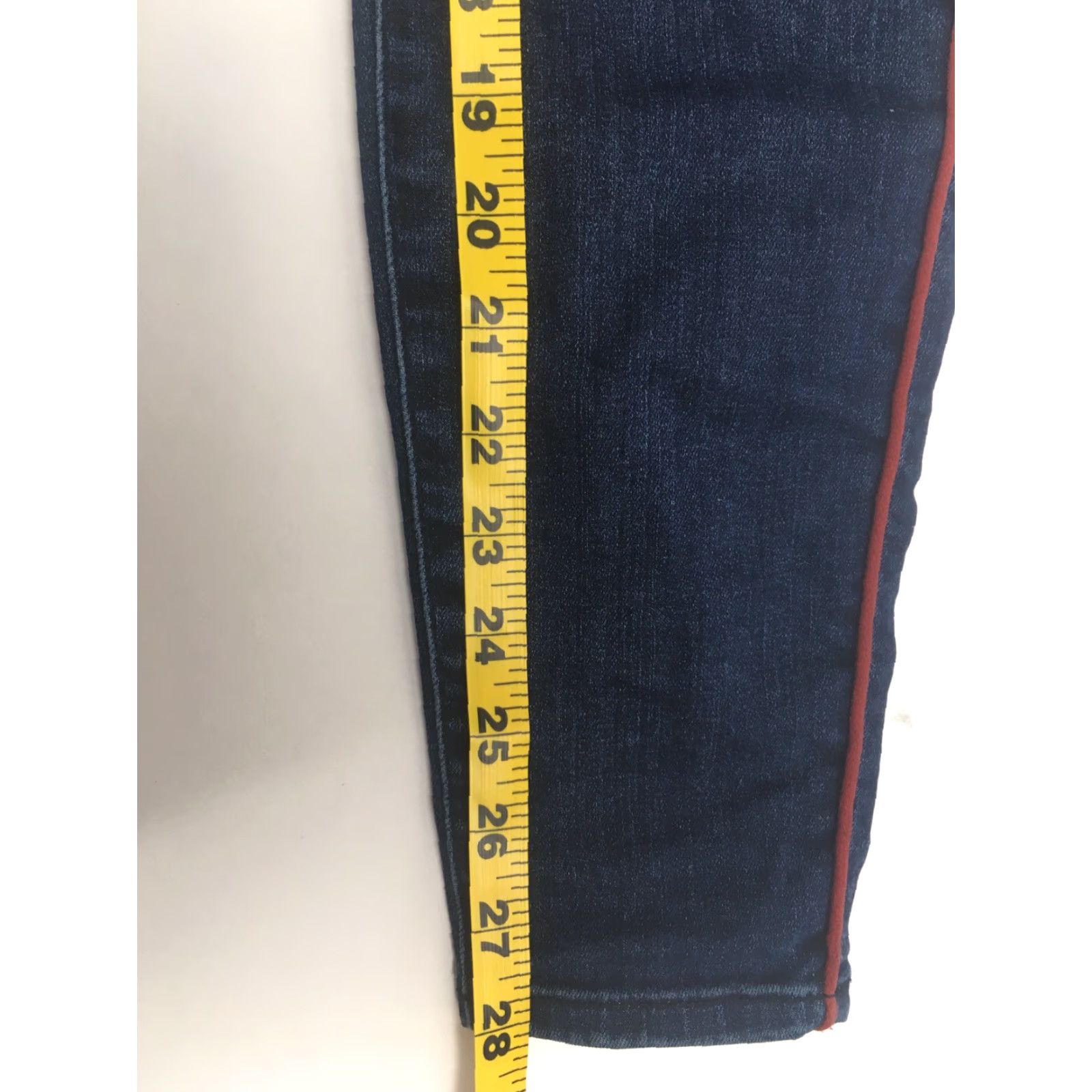 Vintage Universal Thread Jeans Women's 0 25R Black Red Stripe Midrise Flat Front Size 25" / US 0 / IT 36 - 8 Thumbnail
