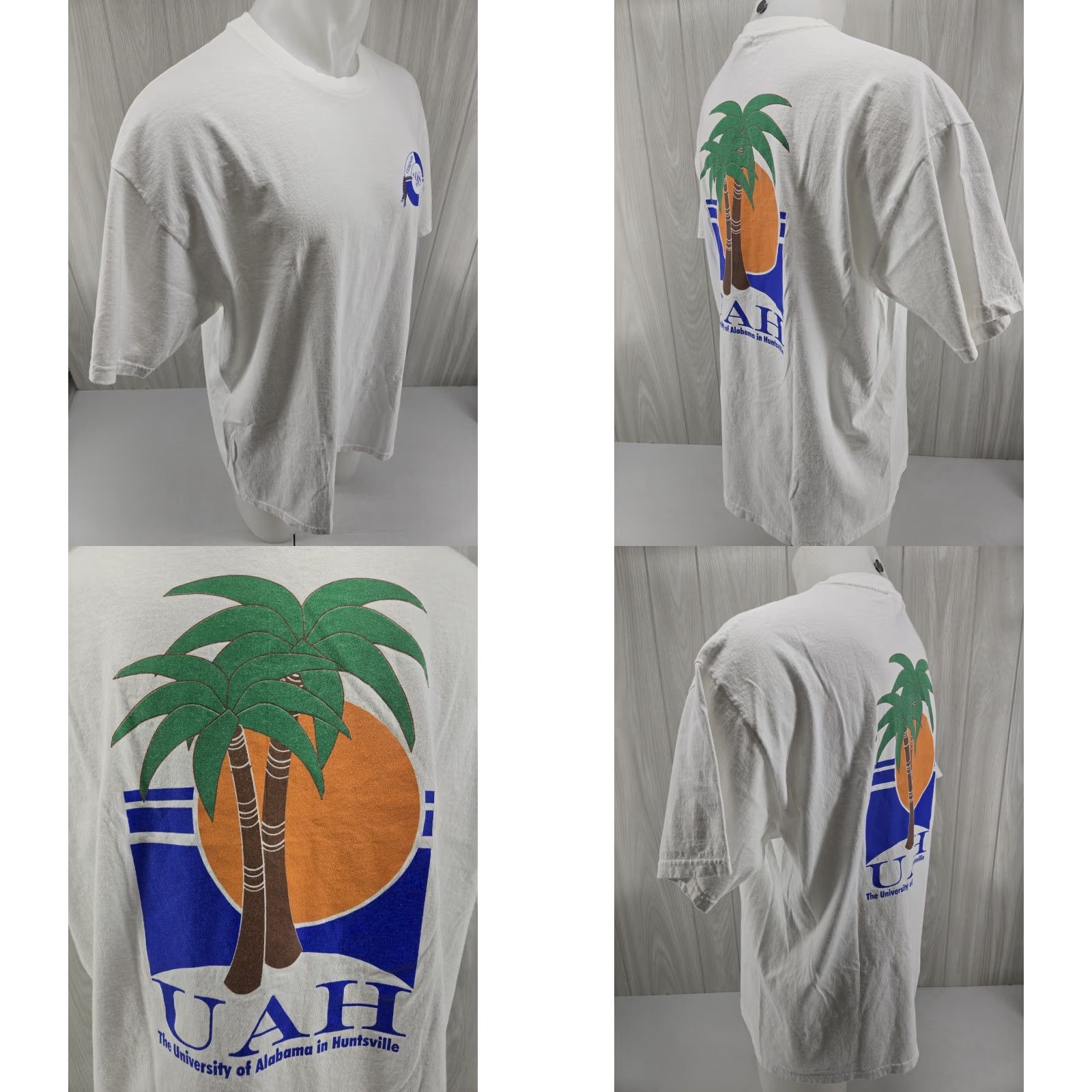 Hanes UAH University of AlabamaHuntsville Compass Island 1998 Men's T-Shirt XL White Size US XL / EU 56 / 4 - 8 Thumbnail