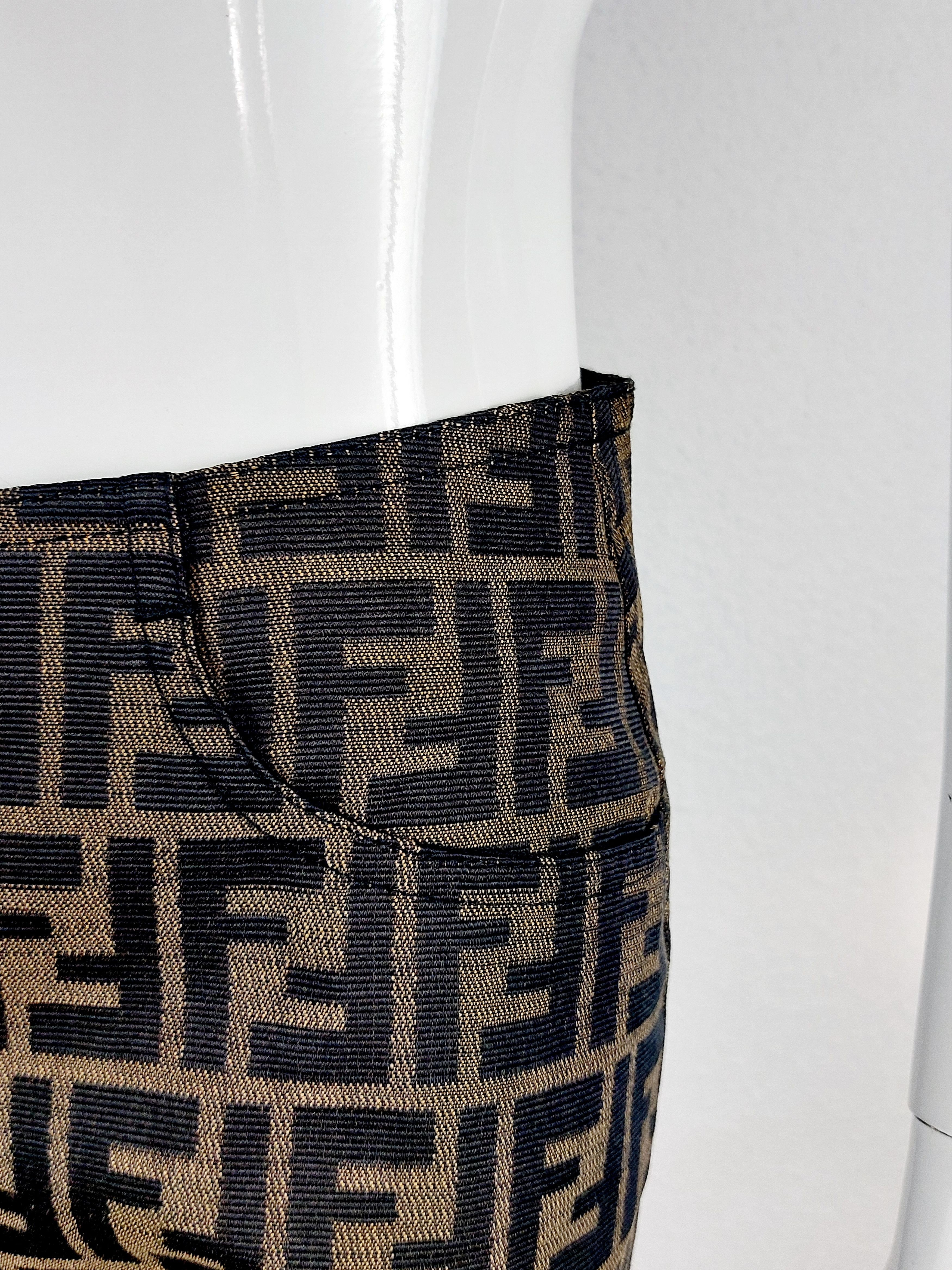Fendi Fendi Zucca FF Archive Monogram FF 90’s Mini Pencil Skirt Size 27" / US 4 / IT 40 - 4 Thumbnail