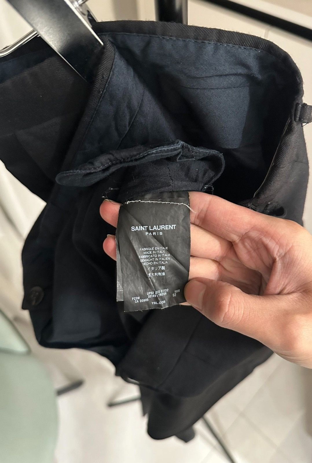 Saint Laurent Paris Saint Laurent SLP 2014SS Pure Black Wool Cigarette Pants Size US 36 / EU 52 - 5 Thumbnail
