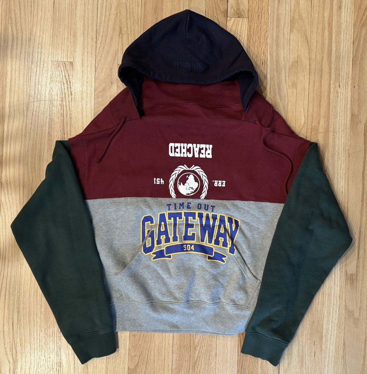 Pre-owned Vetements Bad Gateway Reconstructed Hoodie In Multicolor