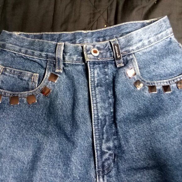 Other Rockies Embellished Stud Denim Blue Jeans High Rise Tapered Size 30" / US 8 / IT 44 - 4 Thumbnail