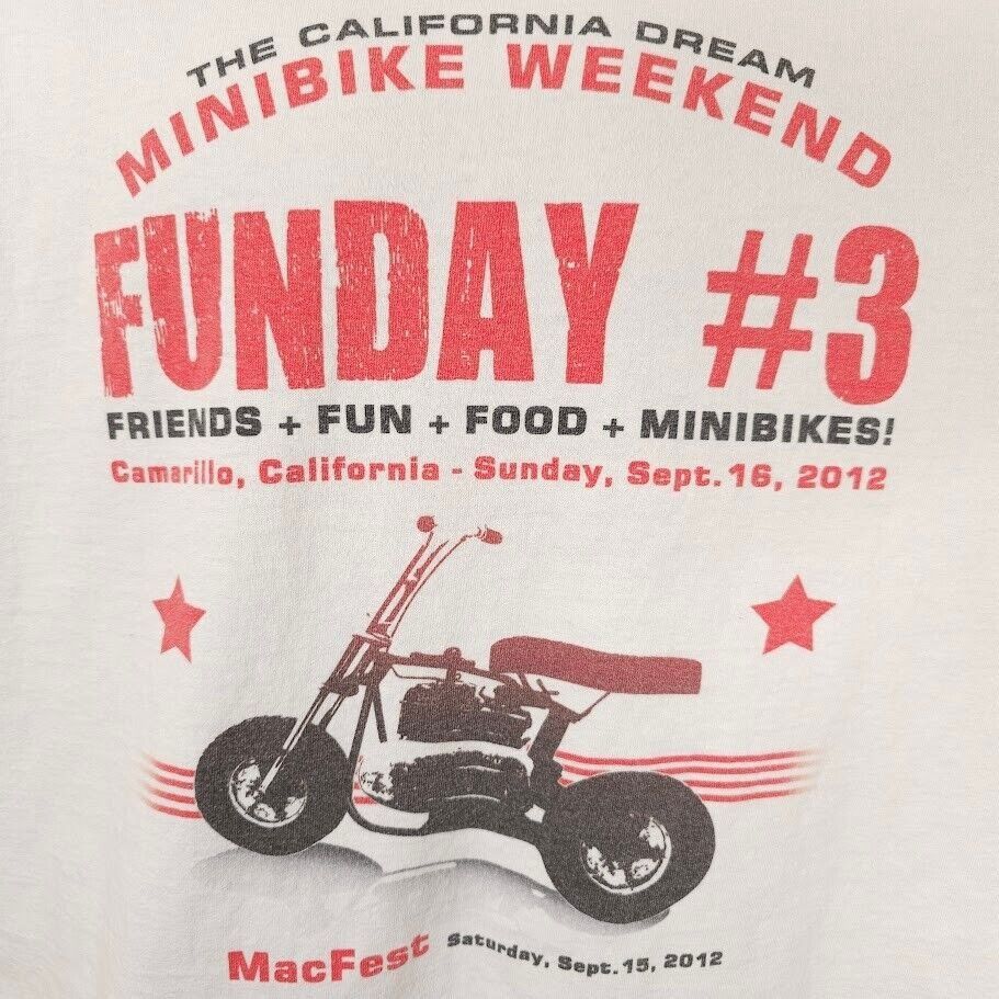 Anvil Old Minibike T Shirt Mens Size Large White FunDay Mini Bike Size US L / EU 52-54 / 3 - 3 Thumbnail