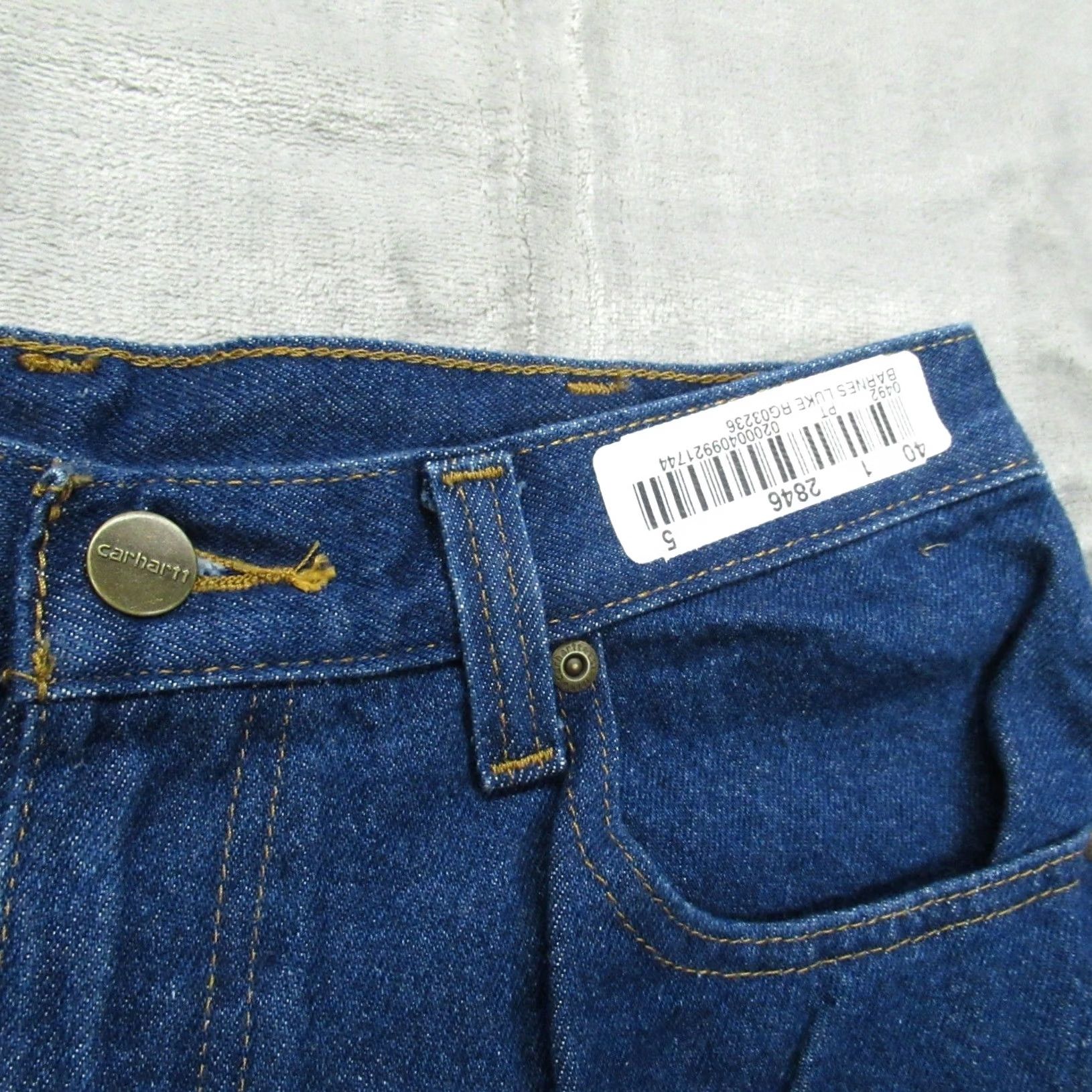 Carhartt VINTAGE: Carhartt Work Pants Mens 32x36 Dark Jeans Relaxed Fit Denim Straight Rugged NEW Size US 32 / EU 48 - 4 Thumbnail
