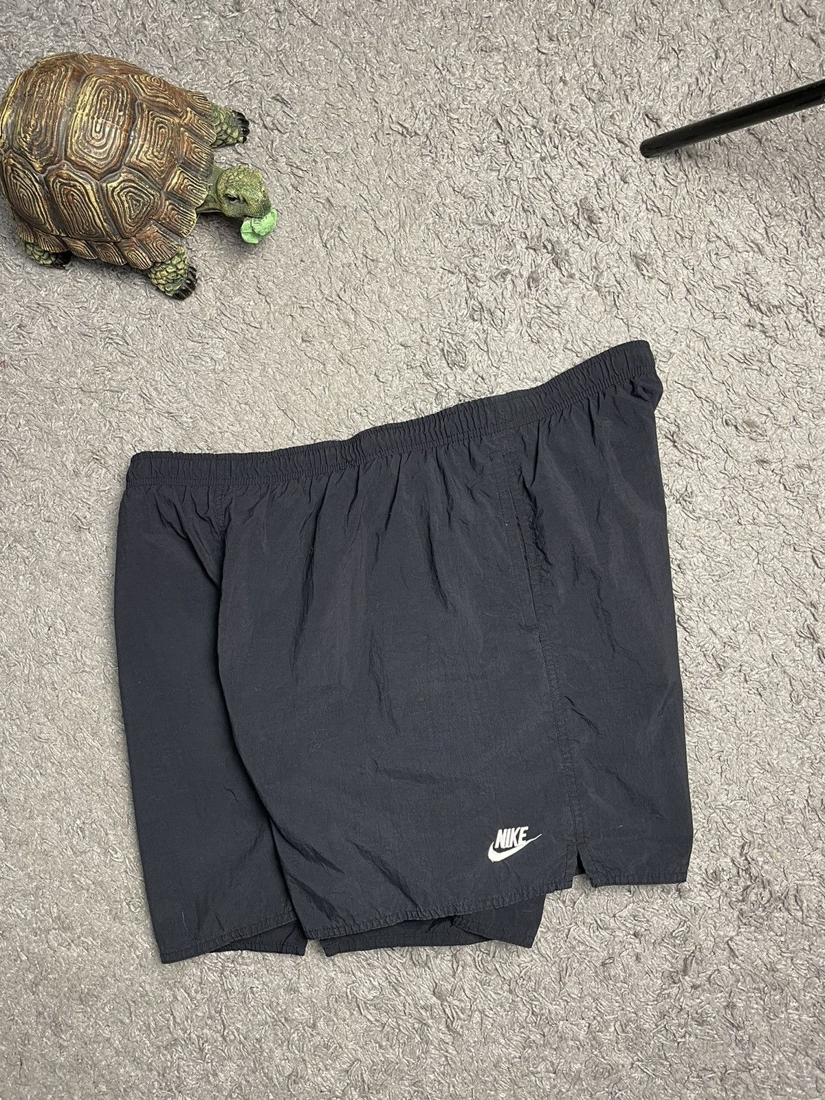 Nike × Vintage Vintage Nike Nylon Black Big Logo Shorts y2k Size US 36 / EU 52 - 6 Thumbnail