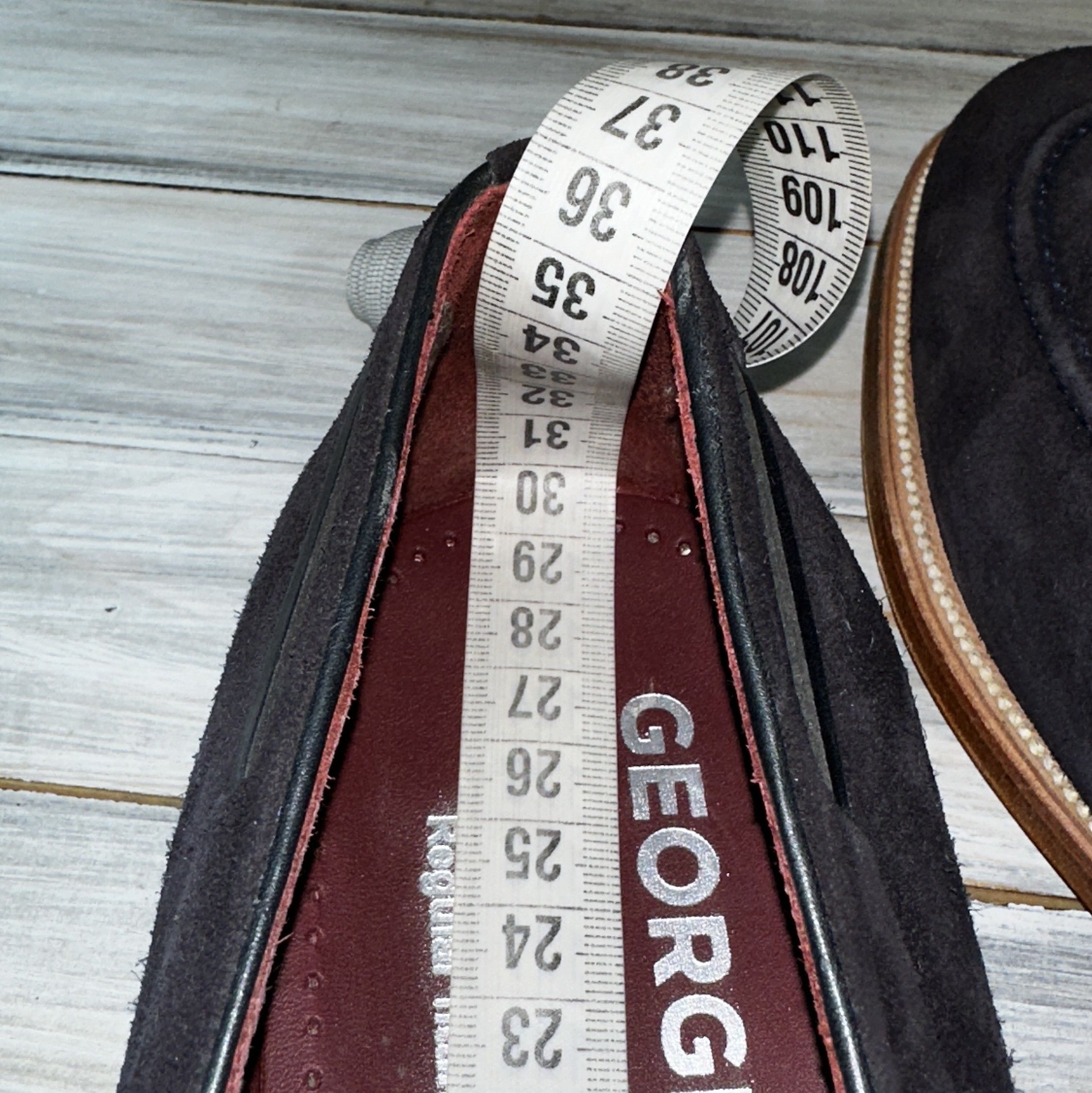 George × Handmade GEORGE'S Mallorca Handmade Tassel Suede Penny Loafers Navy Size US 11 / EU 44 - 24 Thumbnail