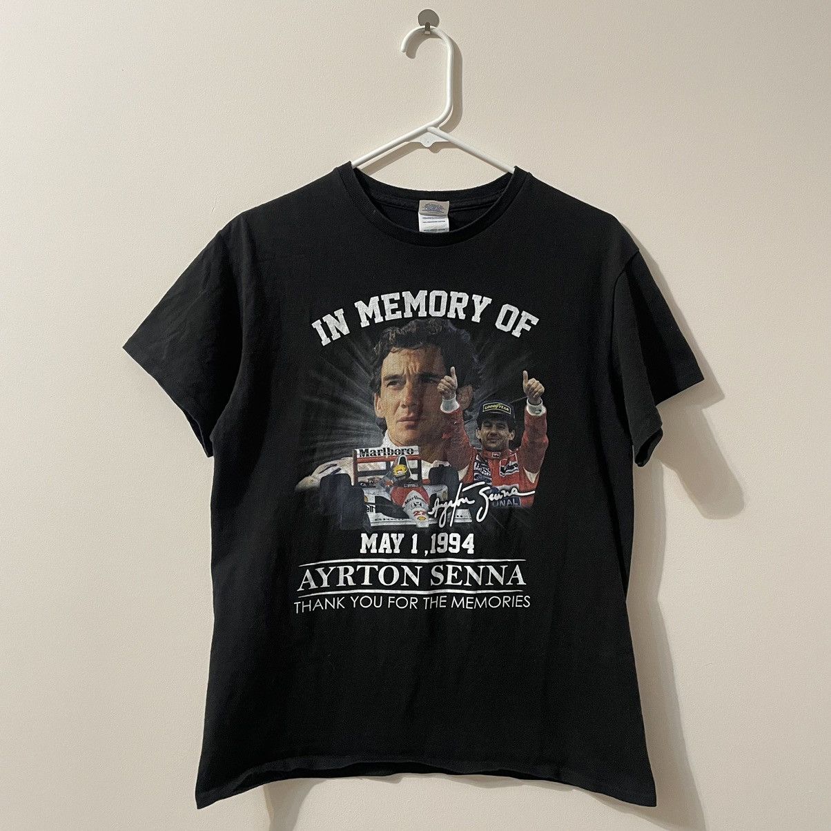 Vintage 90s Vintage Ayrton Senna Renault the best single stitch tee Size US M / EU 48-50 / 2 - 1 Thumbnail