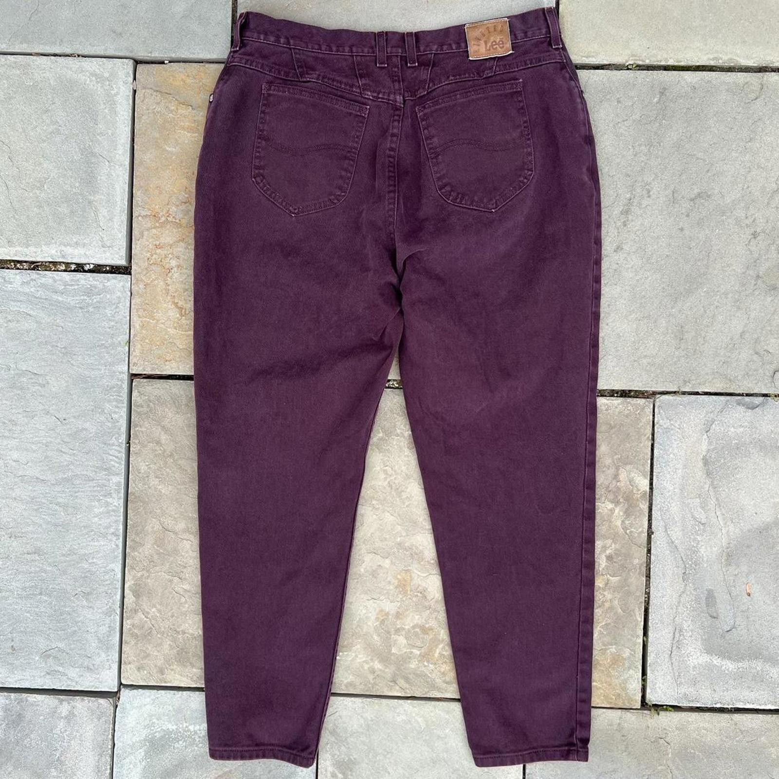 Vintage Vintage 90s Dark Purple Denim Tapered Jeans Size 30" / US 8 / IT 44 - 5 Thumbnail