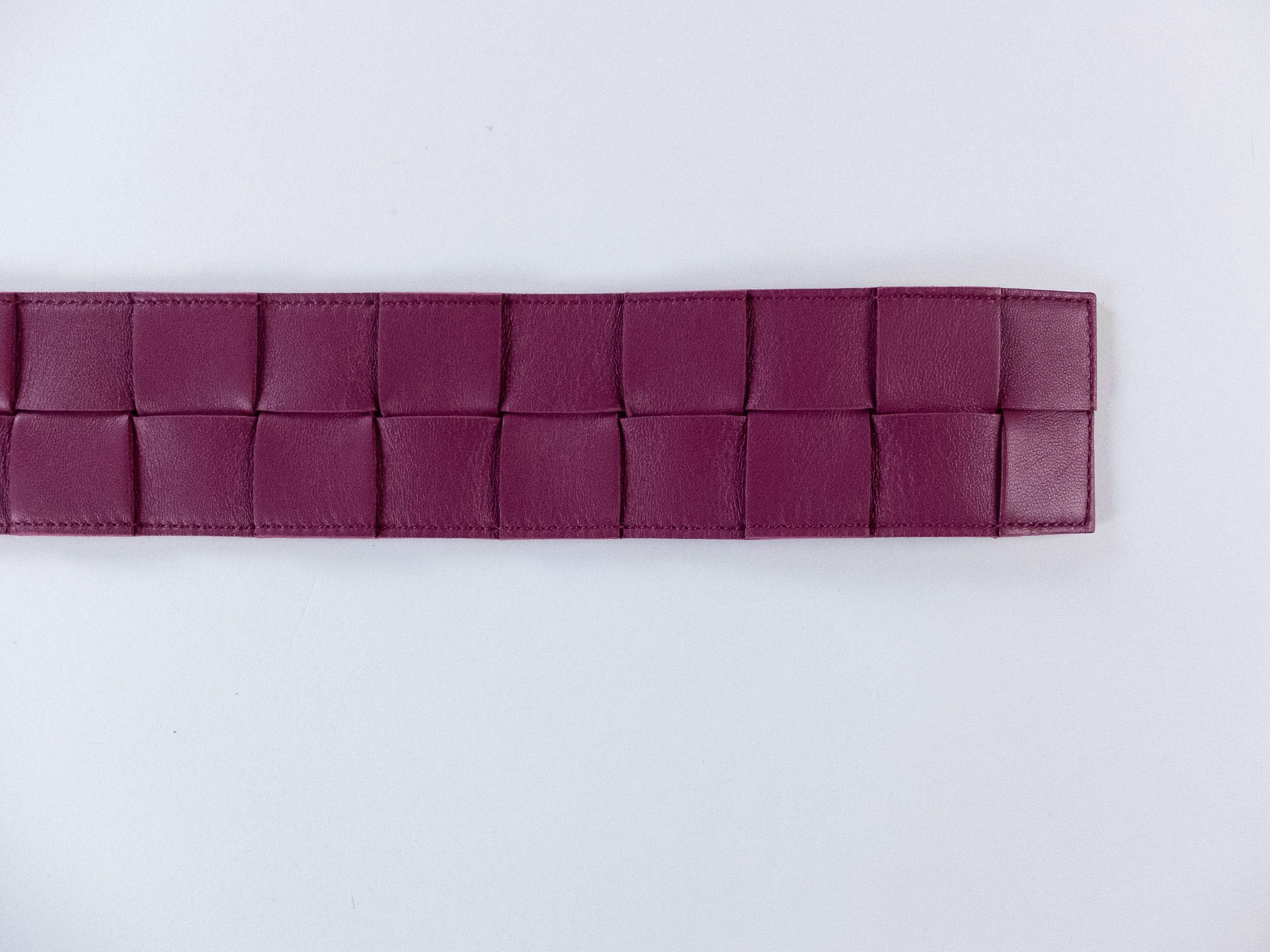 Bottega Veneta BOTTEGA VENETA pink intrecciato woven triangle belt 80 Size ONE SIZE - 6 Thumbnail