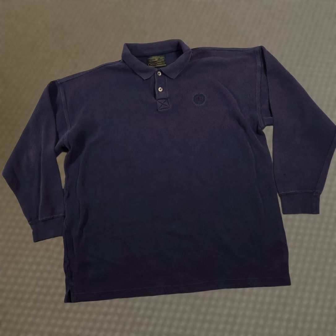 Croft & Barrow VINTAGE Croft & Barrow Polo Shirt Mens XLT Tall Long Sleeve Navy Crest 100% Cotton CB Embroidered Crest Mens XLT Size US XL / EU 56 / 4 - 1 Thumbnail