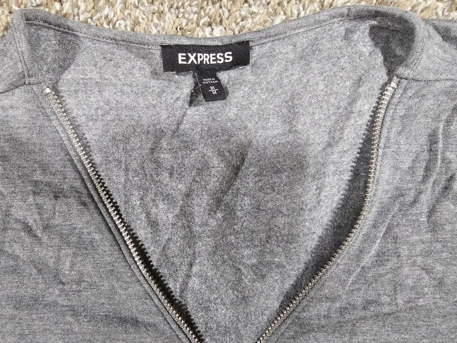 Express Express womens 3/4 sleeve gray pullover half zip sweater M Size M / US 6-8 / IT 42-44 - 3 Thumbnail