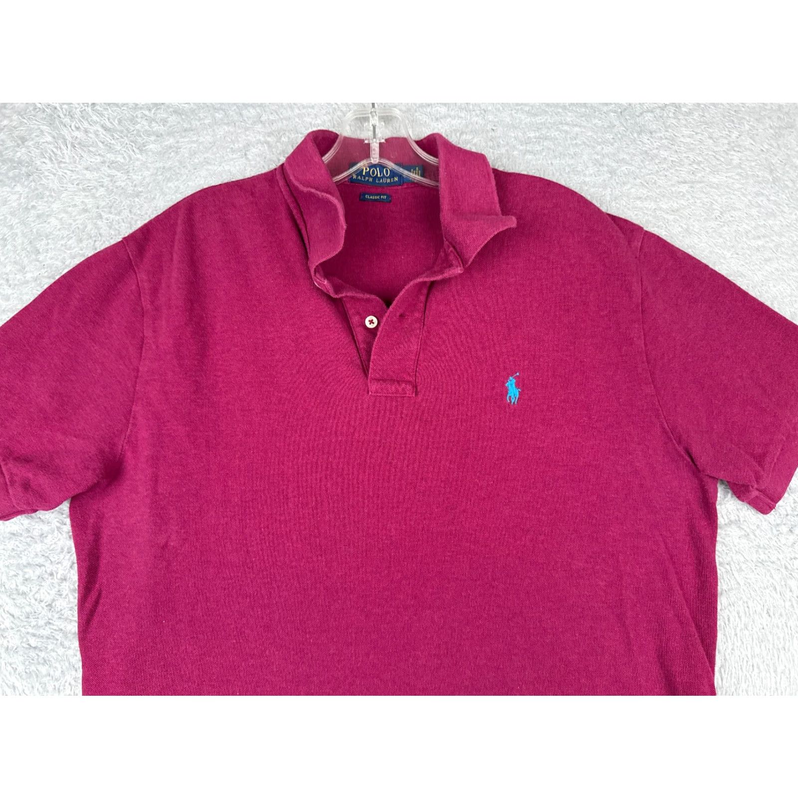 Ralph Lauren Ralph Lauren Polo Shirt Men Large Megenta 100% Cotton Classic Fit Size US L / EU 52-54 / 3 - 4 Thumbnail
