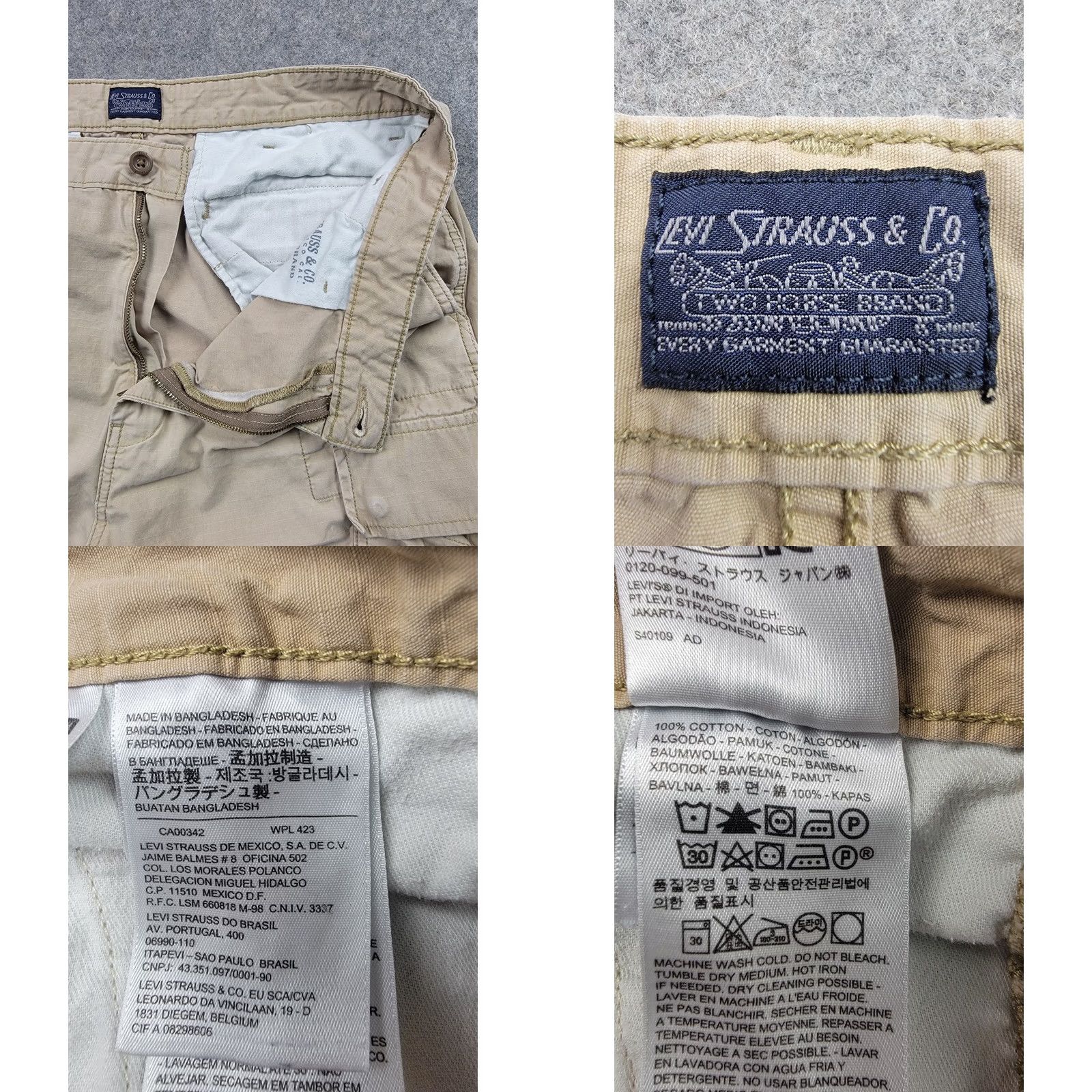 Levi's Levis Cargo Shorts Mens 36 Tan Cargo Inseam 8" Outdoor Casual Size US 36 / EU 52 - 8 Thumbnail